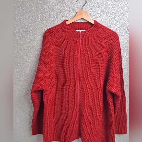 Venezia Vitale Red Full Zip Sweater   Size L - Picture 6 of 8